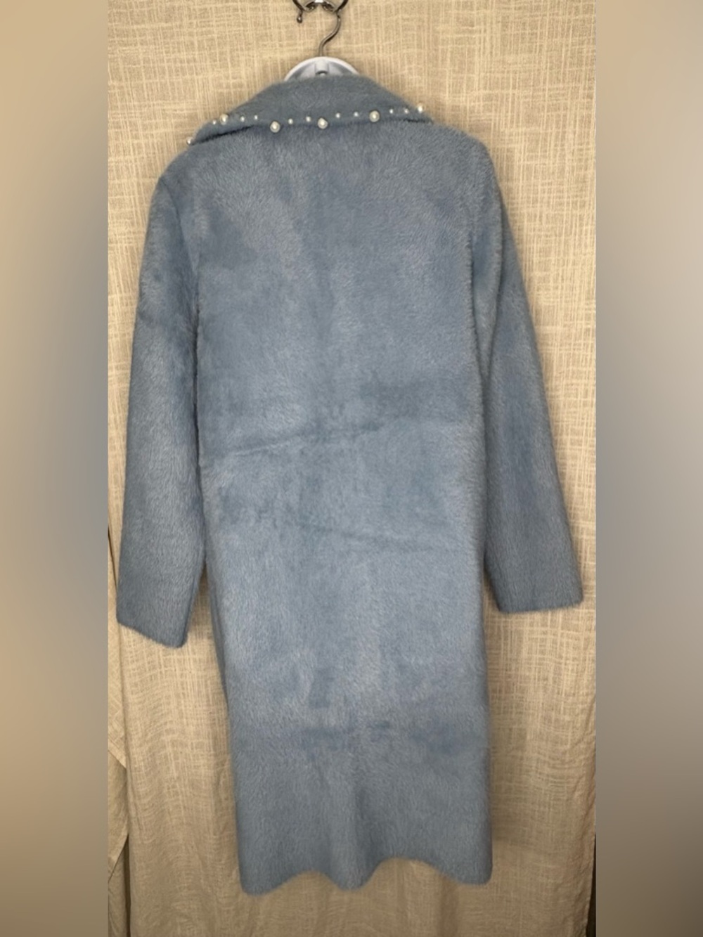 Joseph Ribkoff Feather Yarn Pearl Sweater Coat Chambray Blue NWT Size XS 261997 - Picture 8 of 9